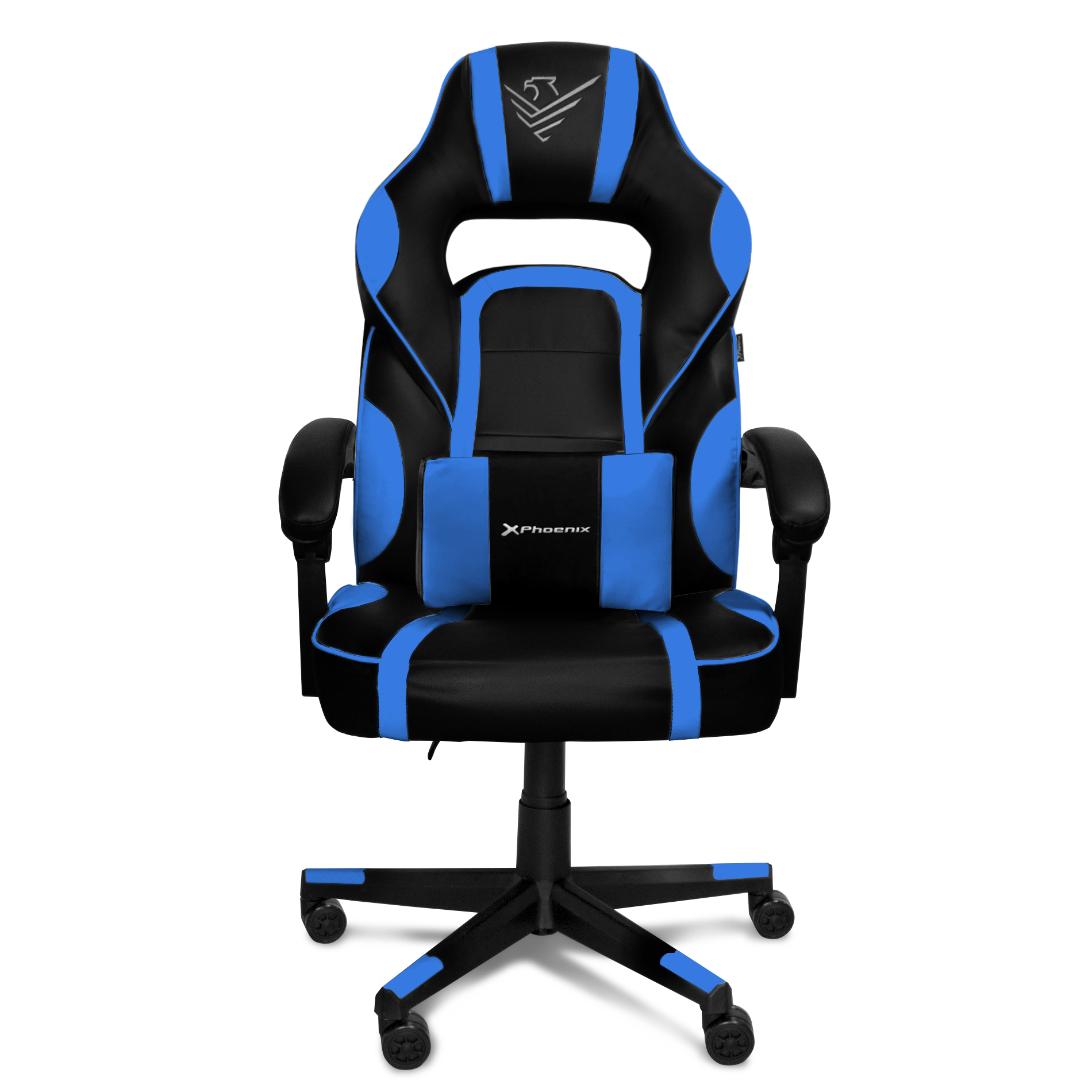 Silla gaming Phoenix TROPHY CUERO PU azul/negro